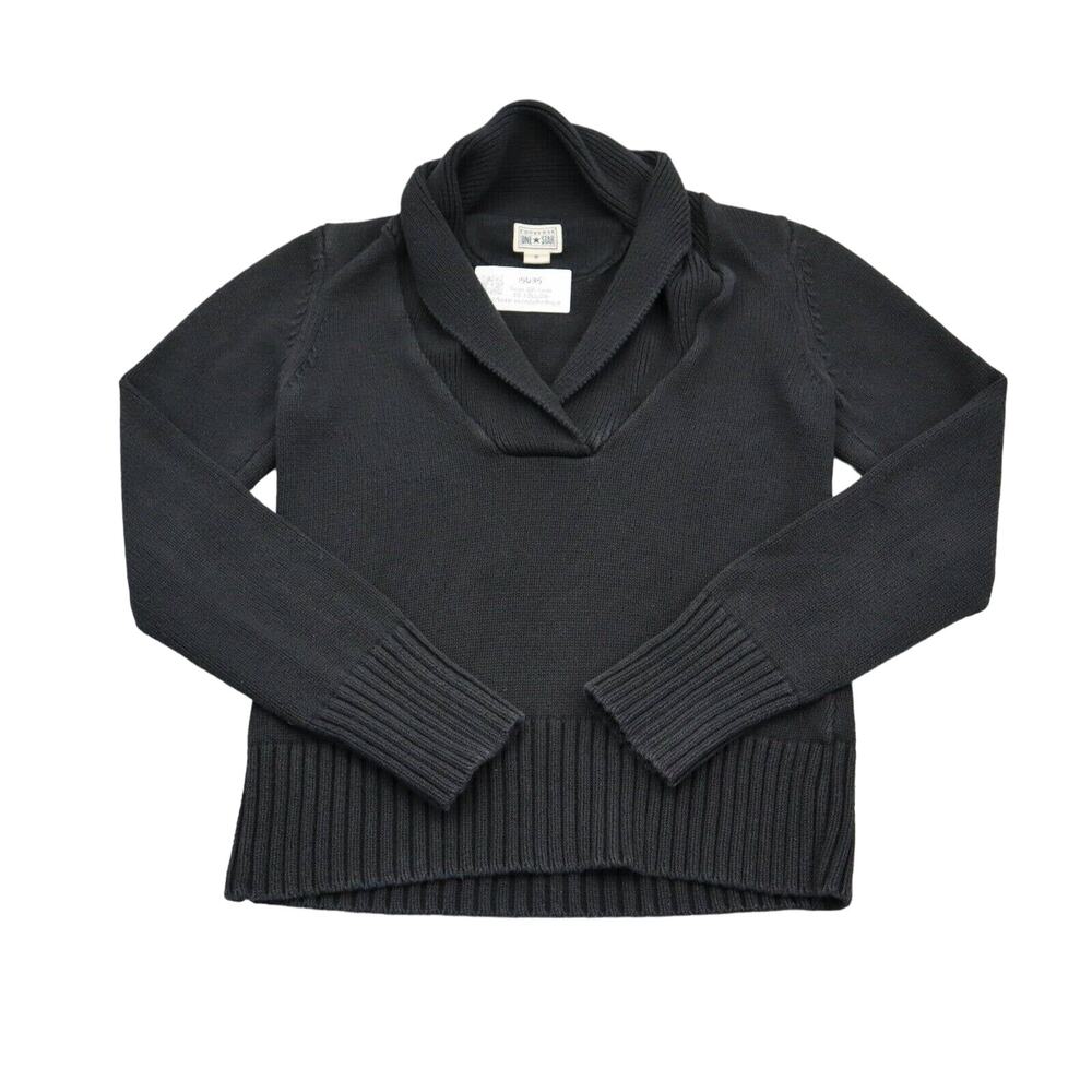 Converse Sweater Womens M Black Long Sleeve Cowl Neck Knit Pullover Stretch